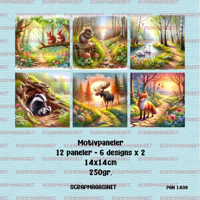 Hovedbilde Scrapmagasinet-Paneler 1408 - skog og dyr - Pakke ...