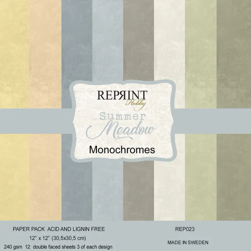  Reprint -Monochromes blokk- Summer Meadow- 12x12 inch
