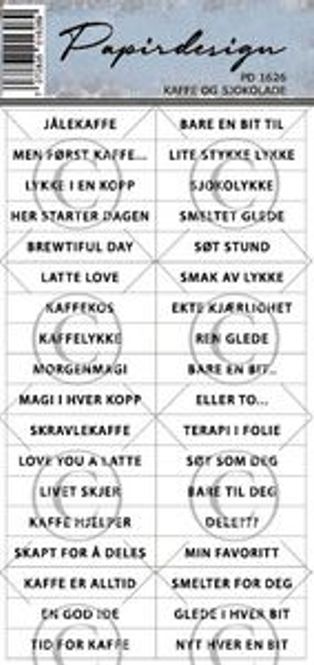 Hovedbilde Papirdesign- Klistremerker- Kaffe og Sjokolade-PD ...