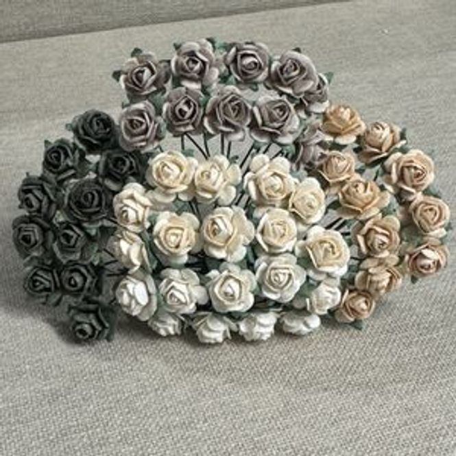 Hovedbilde Papirdesign - Roser  Grå og beige  str 1,2 cmmiks ...