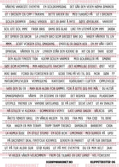 Hovedbilde Scrapmagasinet- Klippetekst 06-Vårens Vakreste ...