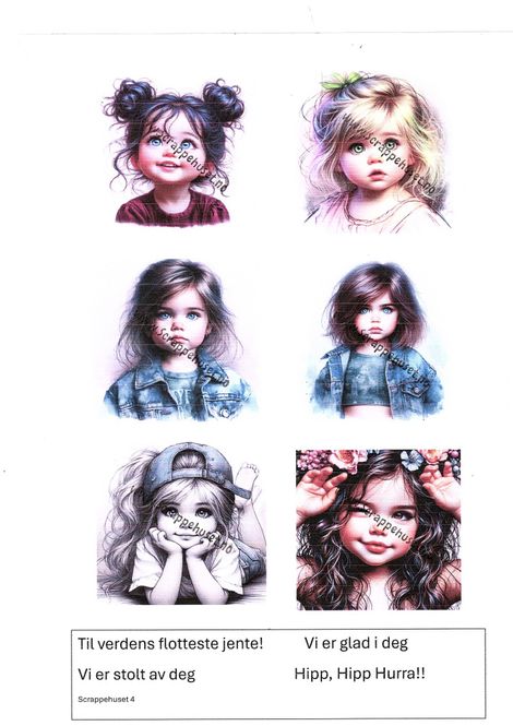 Hovedbilde Bildeark- Scrappehuset- Barn jente - B4