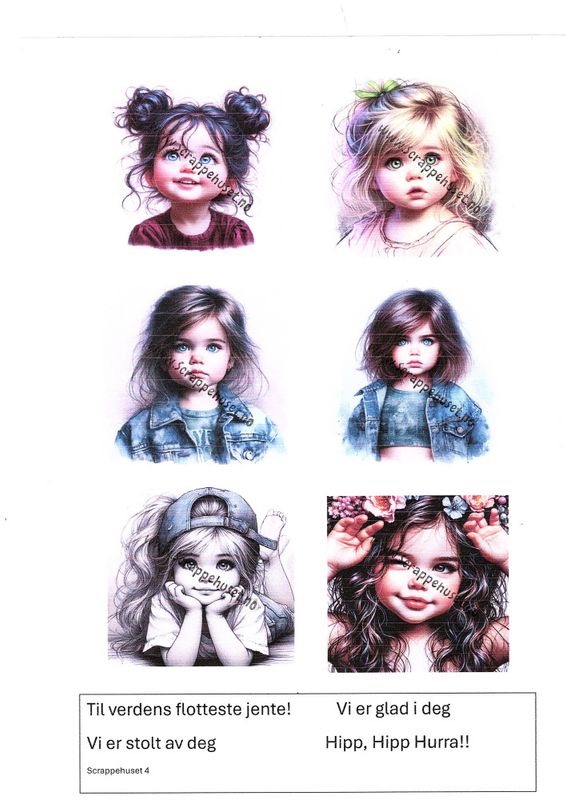 Bildeark- Scrappehuset- Barn jente - B4