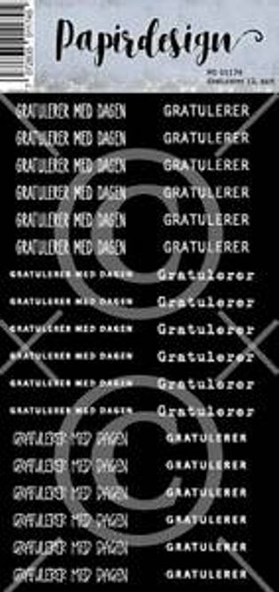 Hovedbilde Papirdesign- Klistremerke-Gratulerer Sort ...