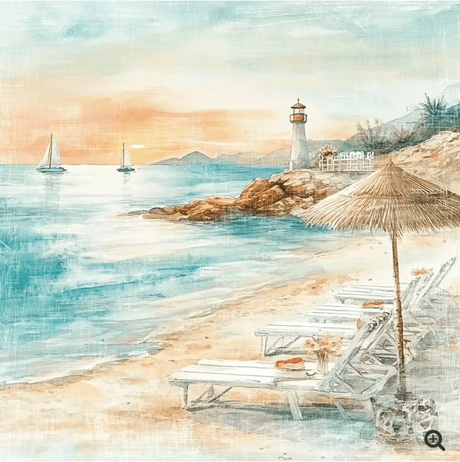 Hovedbilde Reprint -Beach- The Beach-12x12 (30,5 x 30,5 cm)- ...