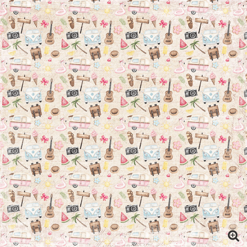 Reprint-Camping Holiday- blokk 8x8 inch