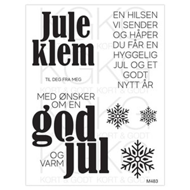 Hovedbilde Kort og Godt -Juleklem - stempel -M483 