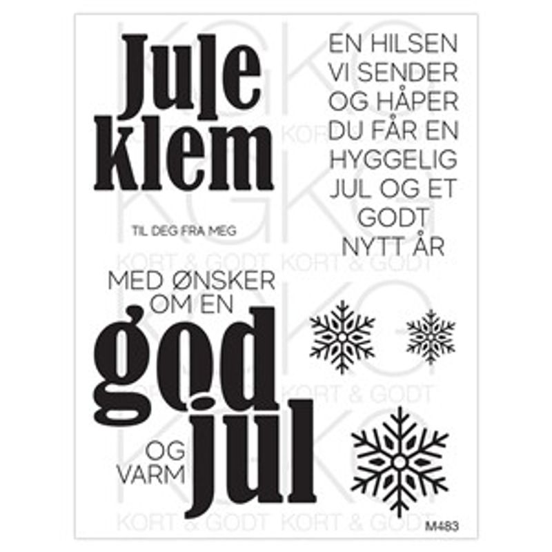 Kort og Godt -Juleklem - stempel -M483 