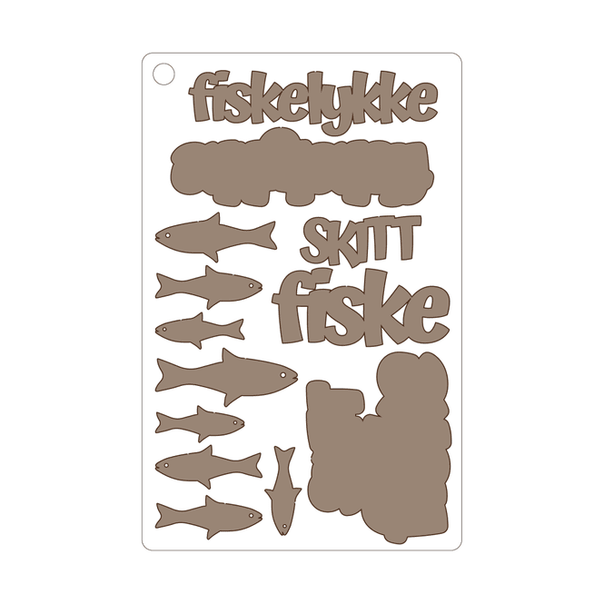 Hovedbilde Fiskelykke, selvklebende laserkutt på plate ...