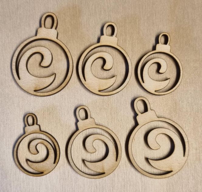 Hovedbilde Juletrekuler 6 stk  - Scrappehusets egen trepynt ...