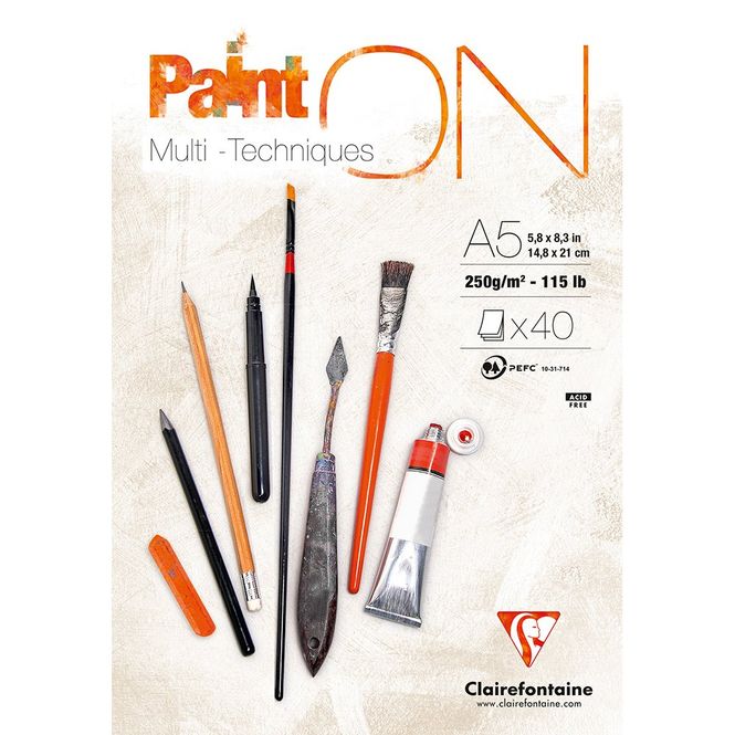 Hovedbilde PaintON Mix Media Papirblokk Hvit – 40ark ...