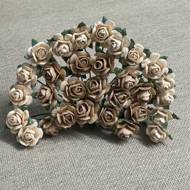 Hovedbilde Papirdesign - Roser, 1,2 cm - beige -R10