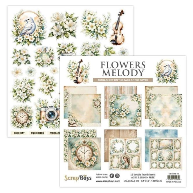 Hovedbilde ScrapBoys Flowers Melody-08 12X12 Blokk 