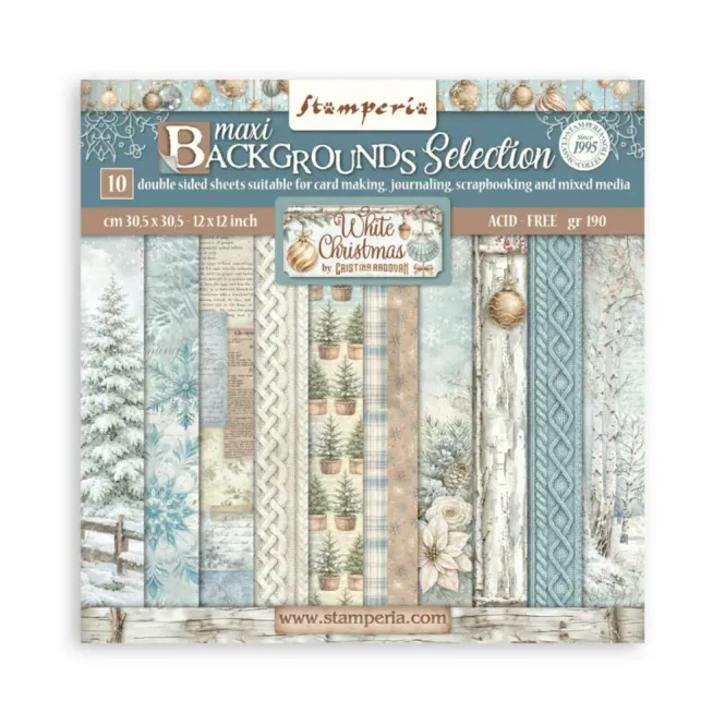 Hovedbilde Stamperia - White Christmas - Background ...