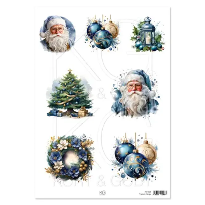 Hovedbilde Kort og Godt-Motivark Nisse blå 1028 