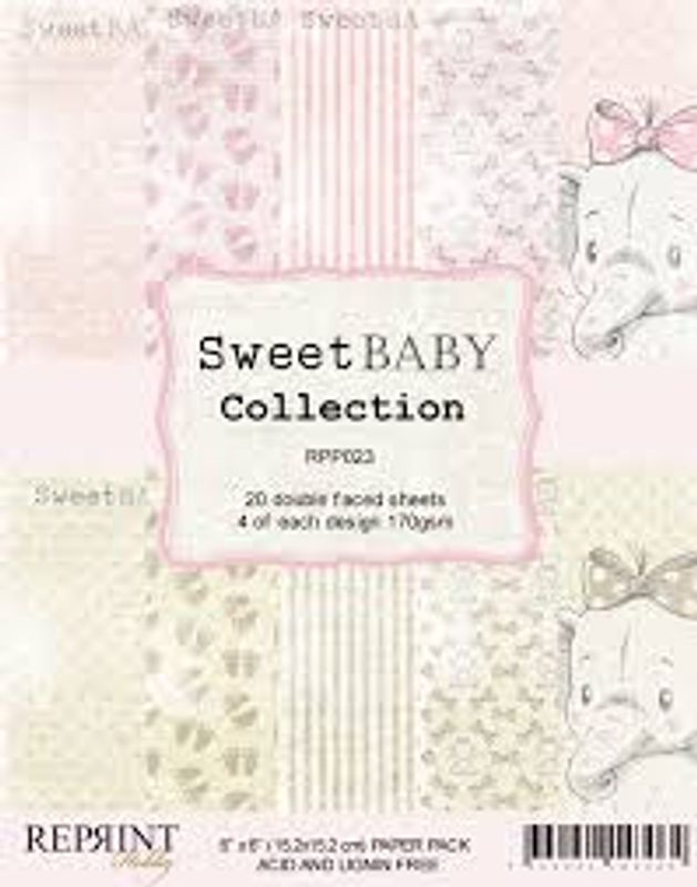 Reprint-Sweet Baby Collection-Pink- Blokk- 6x6 (15,2 x 15,2 cm)