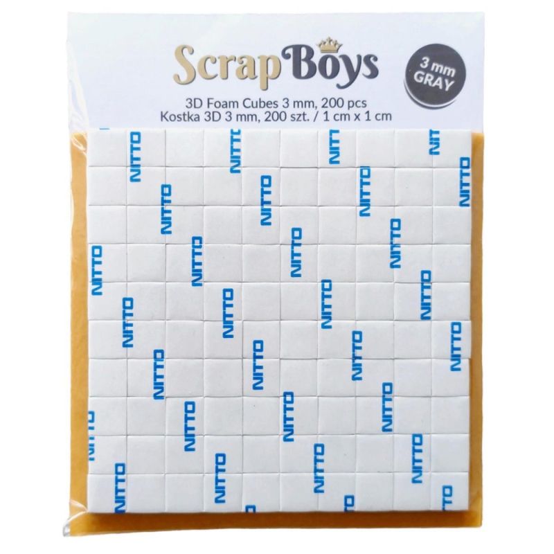 Scrap Boys- 3D Limputer 3mm,1x1 cm, 200pc GRÅ