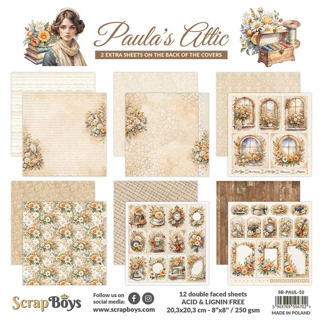 Hovedbilde Paula's attic - 8 x 8 blokk - fra Scrapboys
