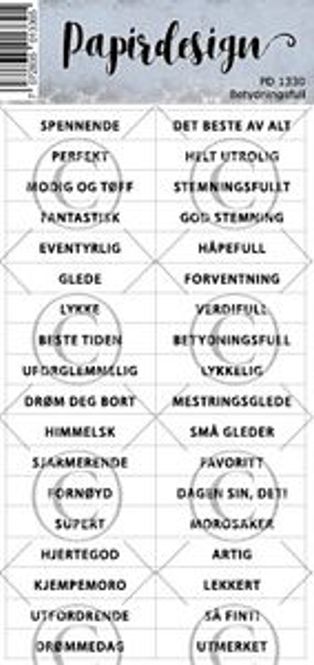 Hovedbilde Papirdesign- Klistremerke-Betydningfull- PD 1330