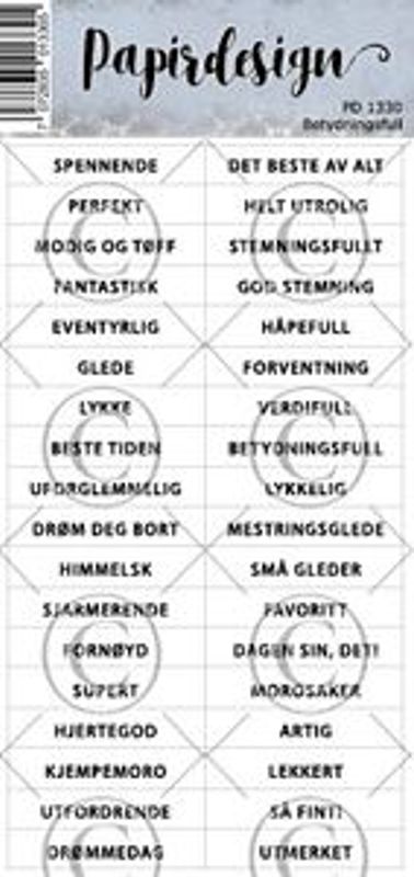 Papirdesign- Klistremerke-Betydningfull- PD 1330