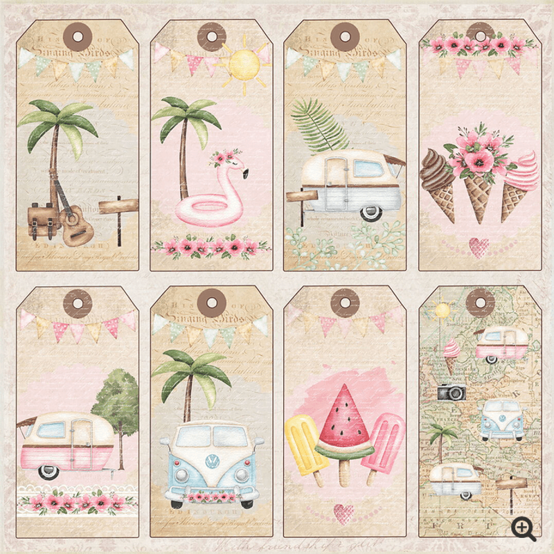Reprint-Camping Holiday- blokk 8x8 inch