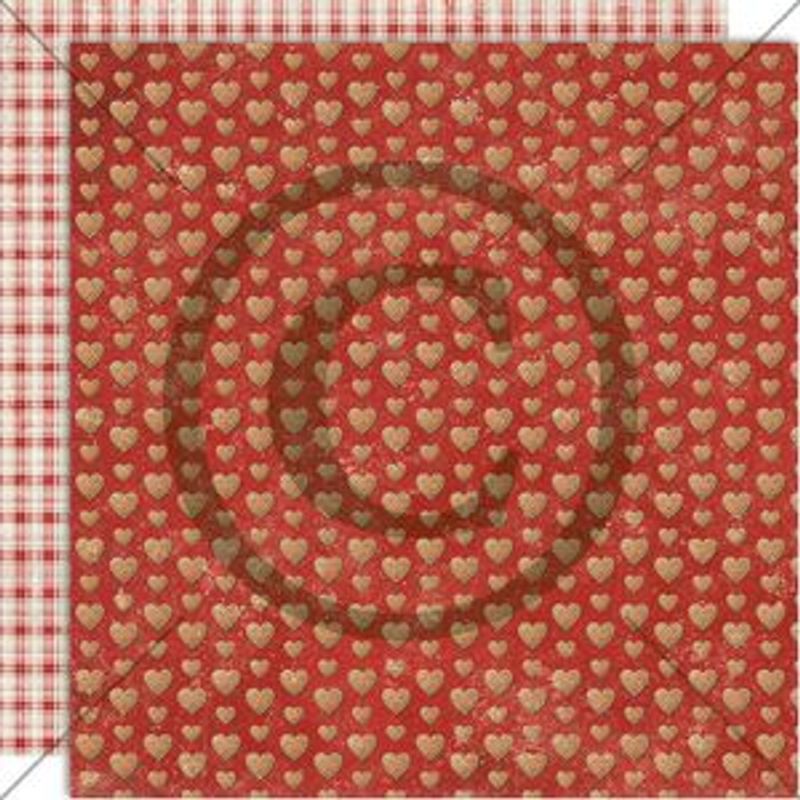 Juleminner - Pepperkakehjerter  - Tosidig mønsterark fra Papirdesign - Pd1717