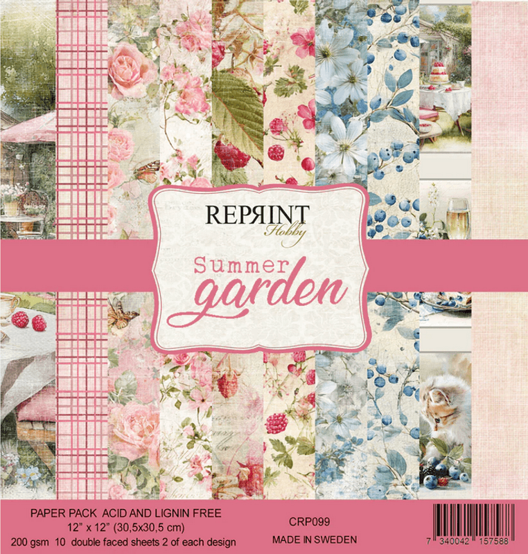 Reprint - Summer Garden Collection Paperpack/blokk - 12x12inch