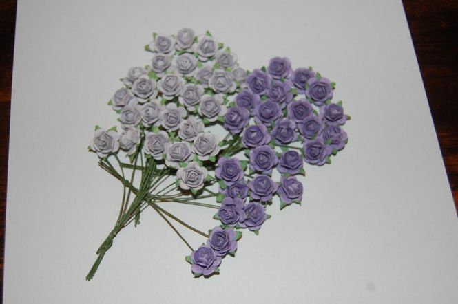 Hovedbilde Papirdesign-Roser Lys lilla 1,2 cm-nr 52-R8