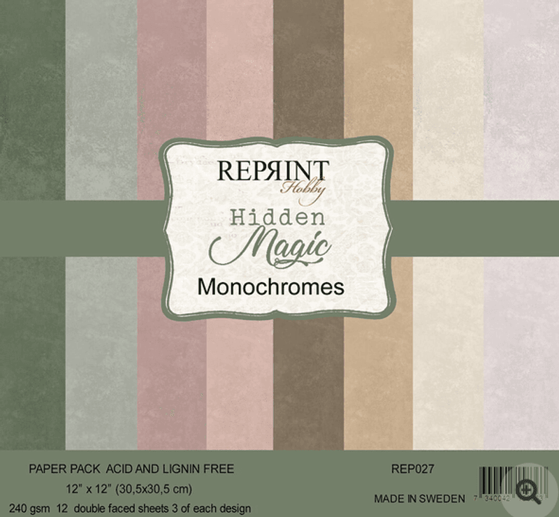 Reprint-Paperpack  - Hidden Magic Monochromes - 12x12